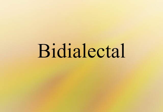 Bidialectal (noun) Definition, Meaning & Examples