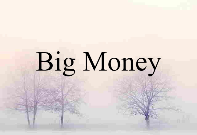 Big Money (noun) Definition, Meaning & Examples