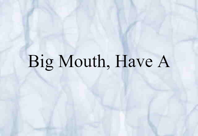 Big Mouth, Have A (noun) Definition, Meaning & Examples