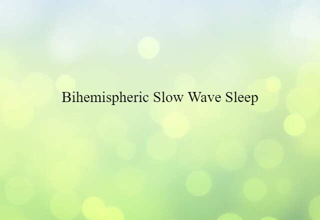 bihemispheric slow-wave sleep