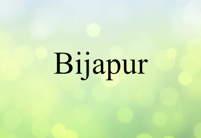 Bijapur (noun) Definition, Meaning & Examples