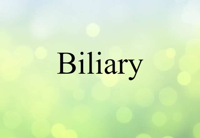 Biliary (noun) Definition, Meaning & Examples