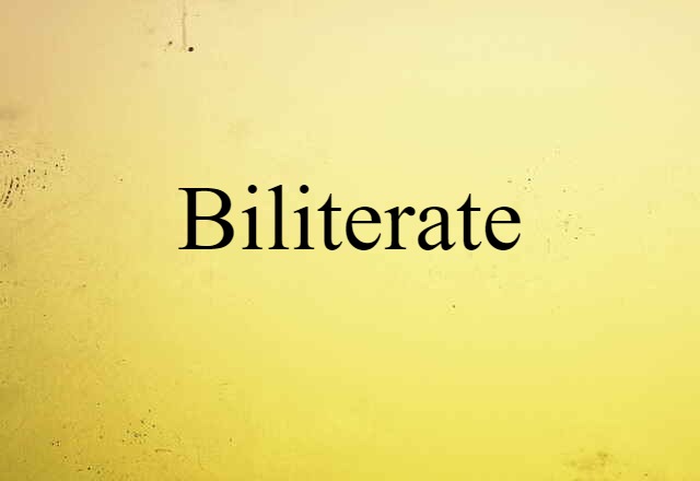 Biliterate (noun) Definition, Meaning & Examples