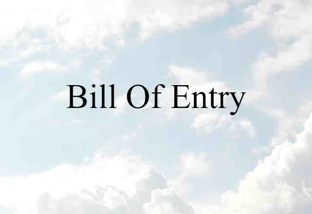 bill of entry