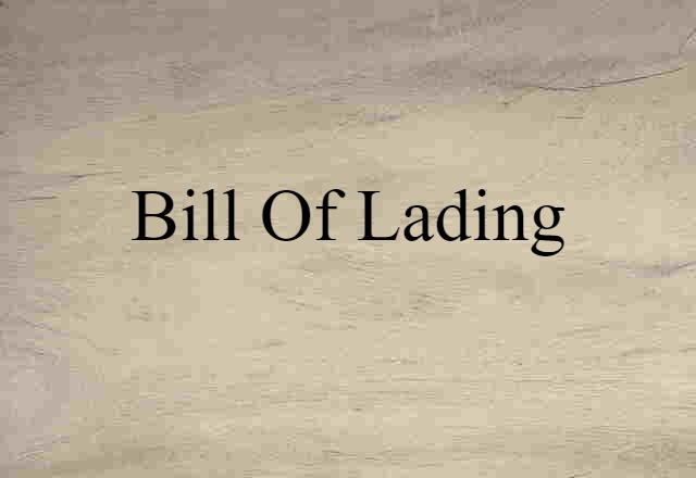 bill of lading