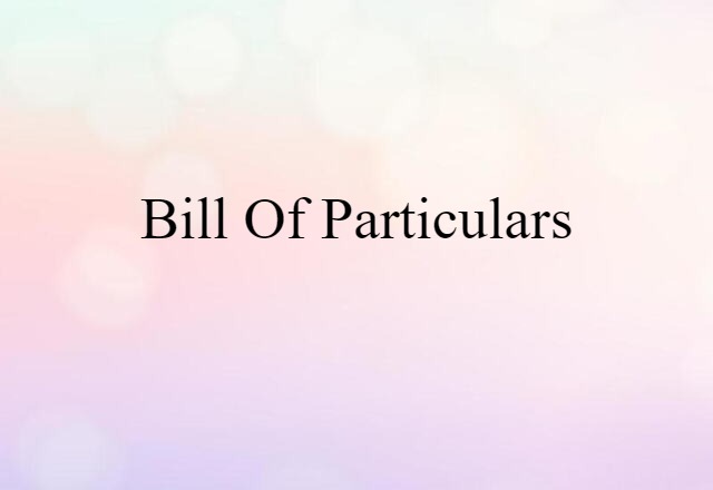 bill of particulars