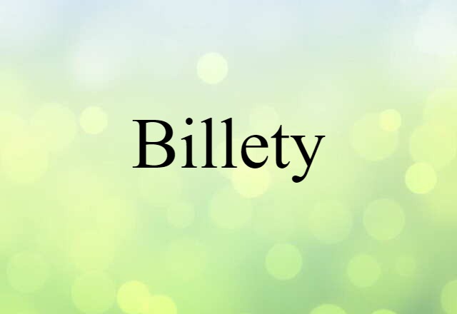 Billety (noun) Definition, Meaning & Examples