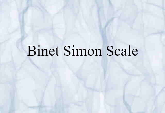 Binet Simon Scale (noun) Definition, Meaning & Examples