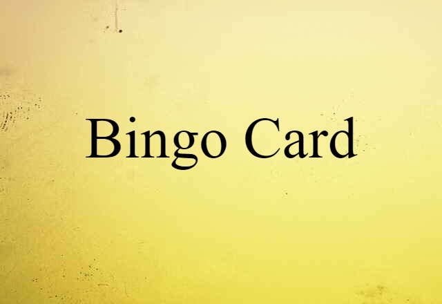 Bingo Card (noun) Definition, Meaning & Examples