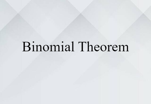 binomial theorem