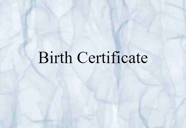 birth certificate