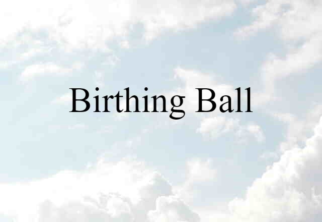 Birthing Ball (noun) Definition, Meaning & Examples