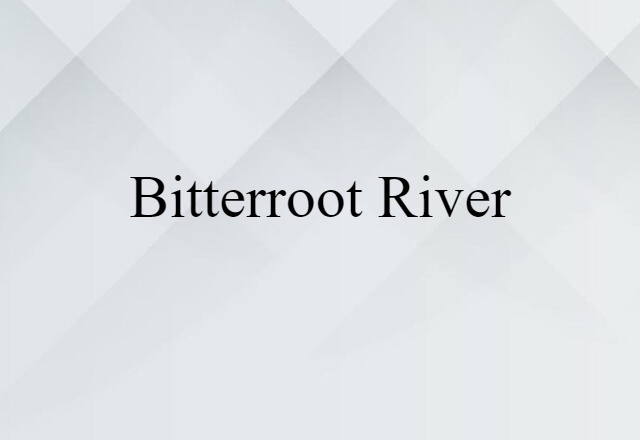 Bitterroot River (noun) Definition, Meaning & Examples