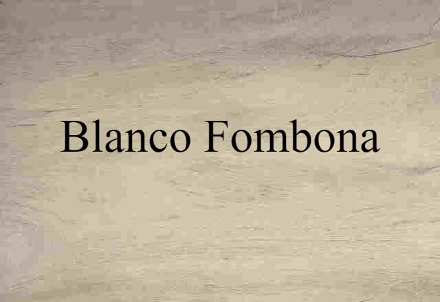 Blanco-Fombona (noun) Definition, Meaning & Examples