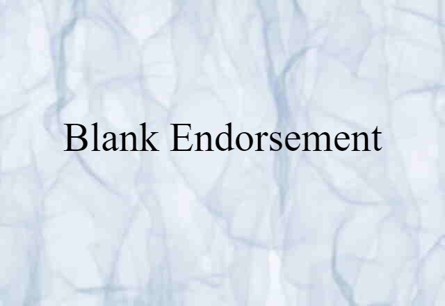 blank endorsement