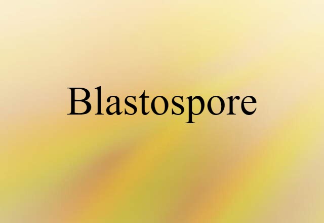 Blastospore (noun) Definition, Meaning & Examples