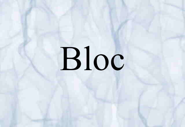 Bloc (noun) Definition, Meaning & Examples