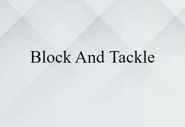 Block And Tackle (noun) Definition, Meaning & Examples