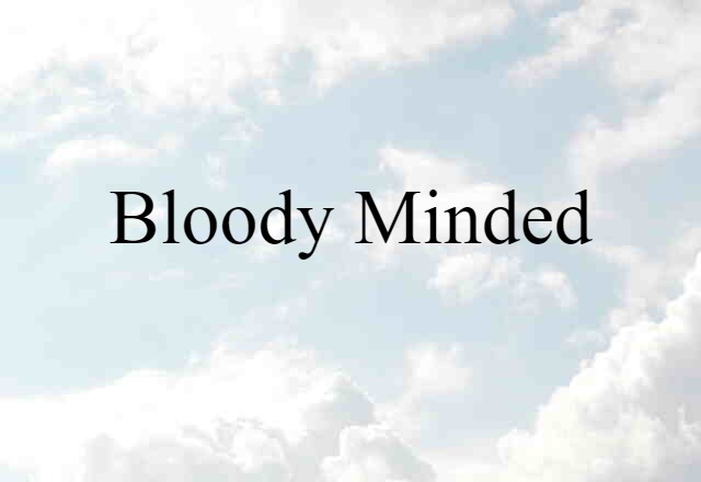 Bloody-minded (noun) Definition, Meaning & Examples