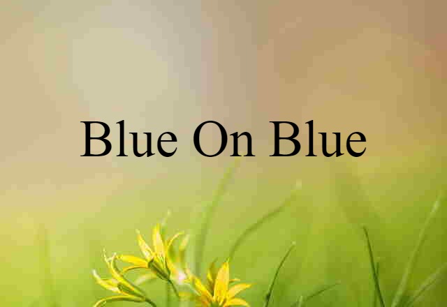 Blue On Blue (noun) Definition, Meaning & Examples