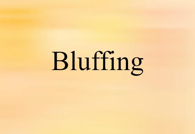 Bluffing (noun) Definition, Meaning & Examples