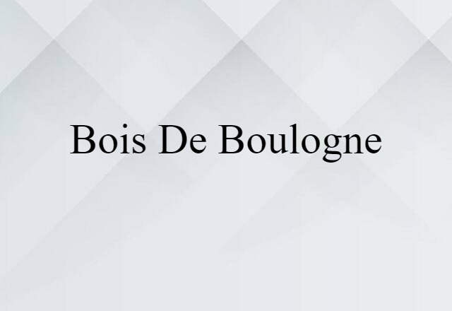 Bois De Boulogne (noun) Definition, Meaning & Examples