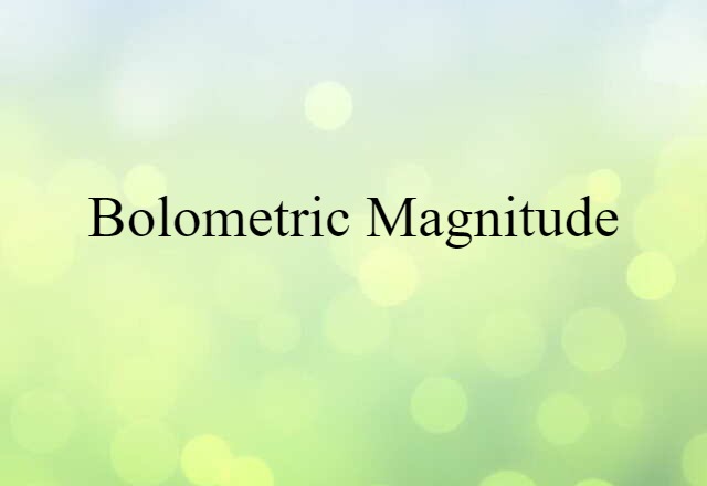 bolometric magnitude