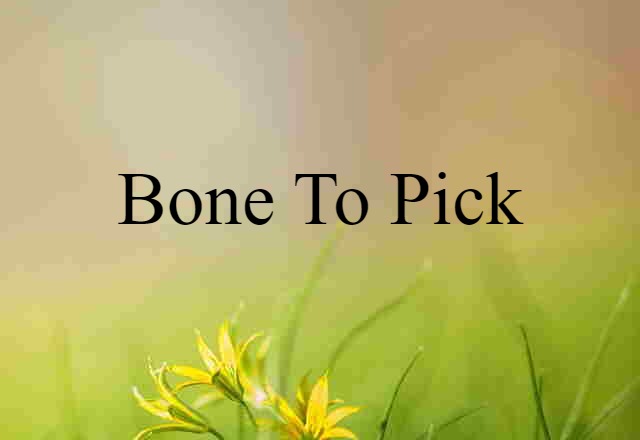 bone to pick