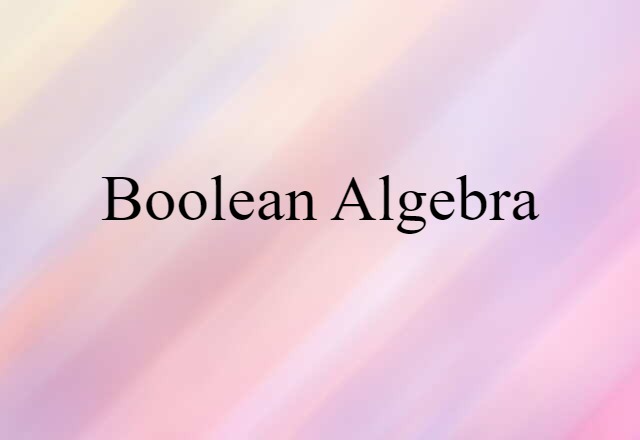 Boolean algebra