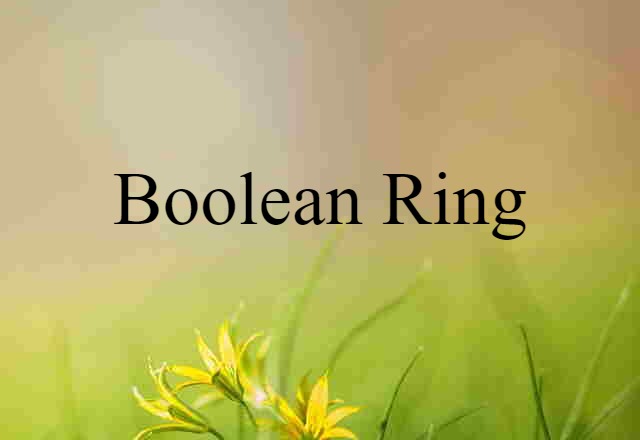 Boolean ring