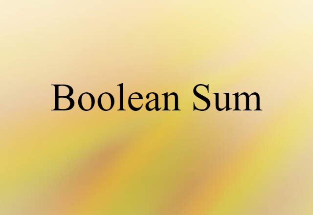 Boolean sum