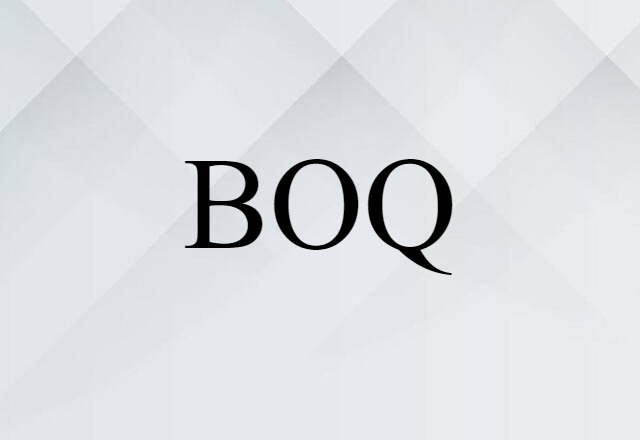 BOQ (noun) Definition, Meaning & Examples