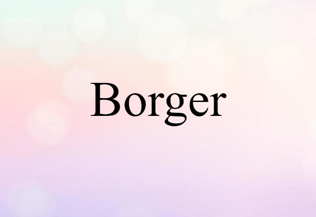 Borger (noun) Definition, Meaning & Examples