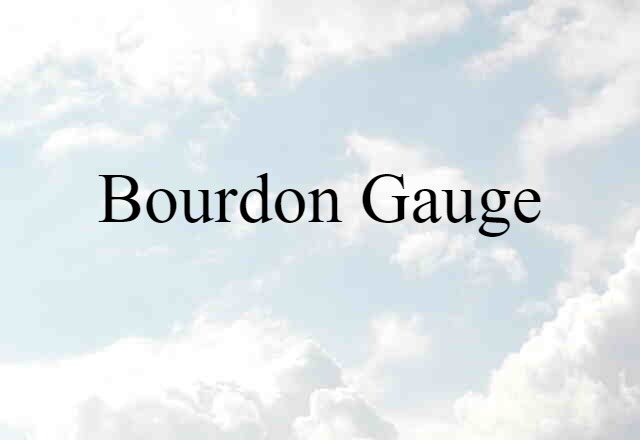 Bourdon Gauge (noun) Definition, Meaning & Examples