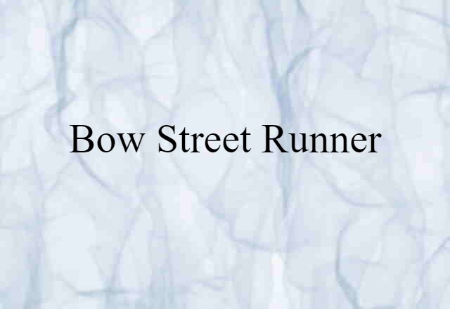 Bow Street Runner (noun) Definition, Meaning & Examples