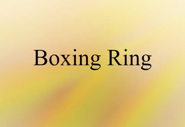 Boxing Ring (noun) Definition, Meaning & Examples