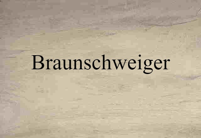 Braunschweiger (noun) Definition, Meaning & Examples