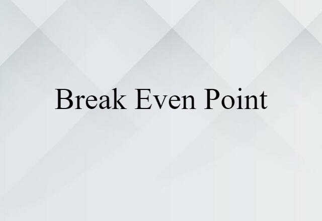 break-even point