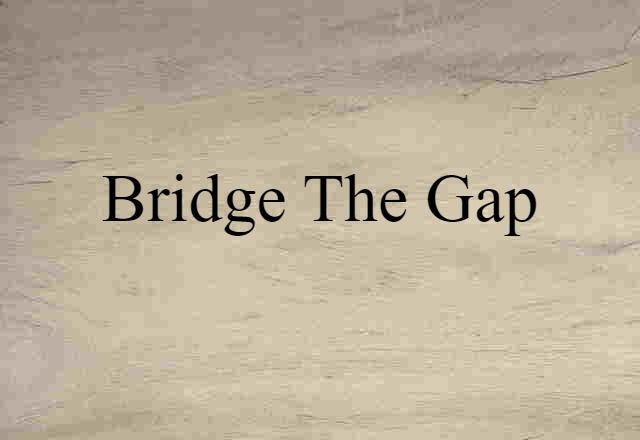 Bridge The Gap (noun) Definition, Meaning & Examples