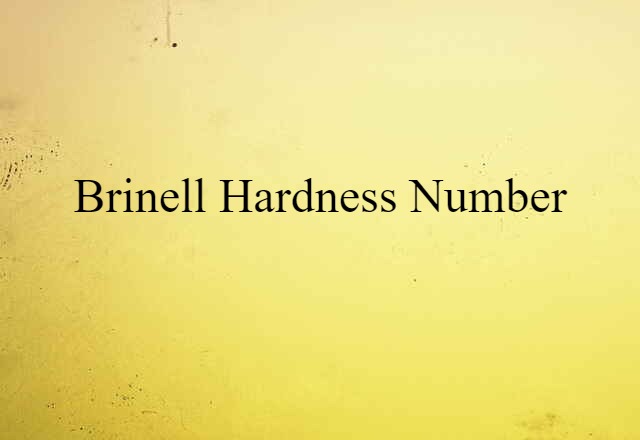 Brinell hardness number