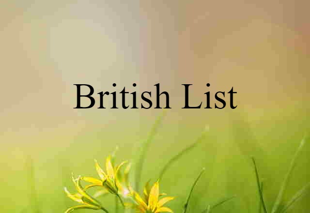 British List (noun) Definition, Meaning & Examples