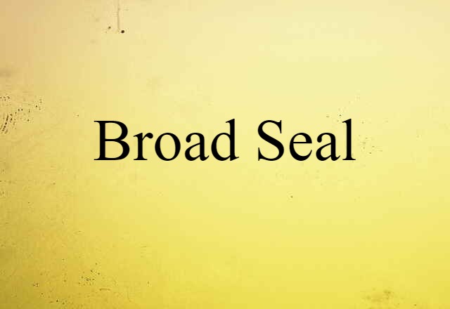 Broad Seal (noun) Definition, Meaning & Examples