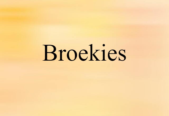 Broekies (noun) Definition, Meaning & Examples