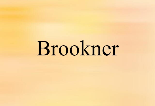 Brookner (noun) Definition, Meaning & Examples