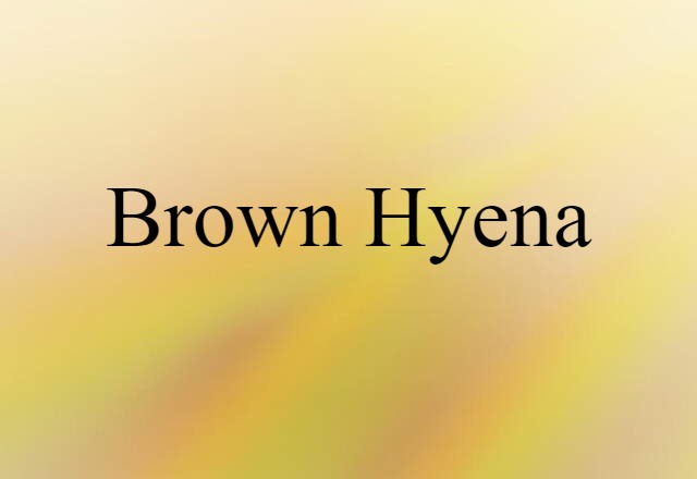 brown hyena