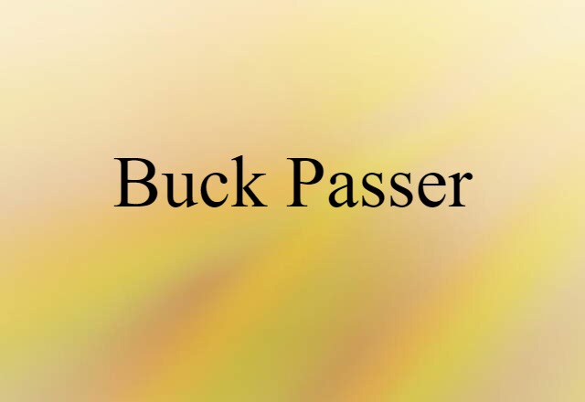 Buck Passer (noun) Definition, Meaning & Examples