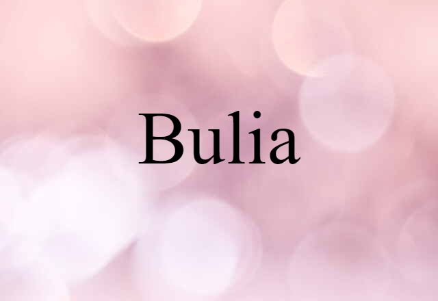 Bulia (noun) Definition, Meaning & Examples