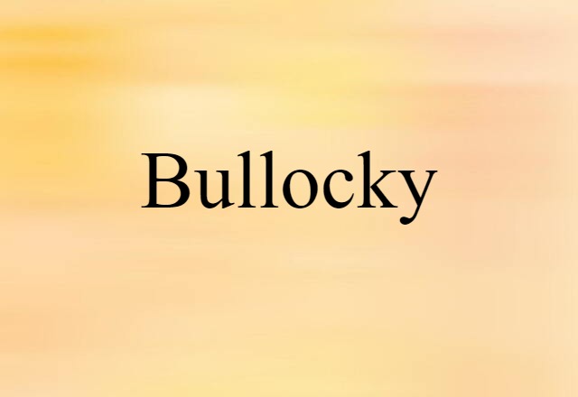 Bullocky (noun) Definition, Meaning & Examples