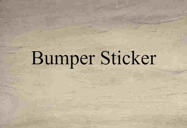 bumper sticker