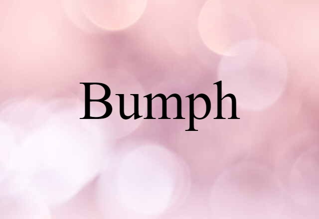 Bumph (noun) Definition, Meaning & Examples